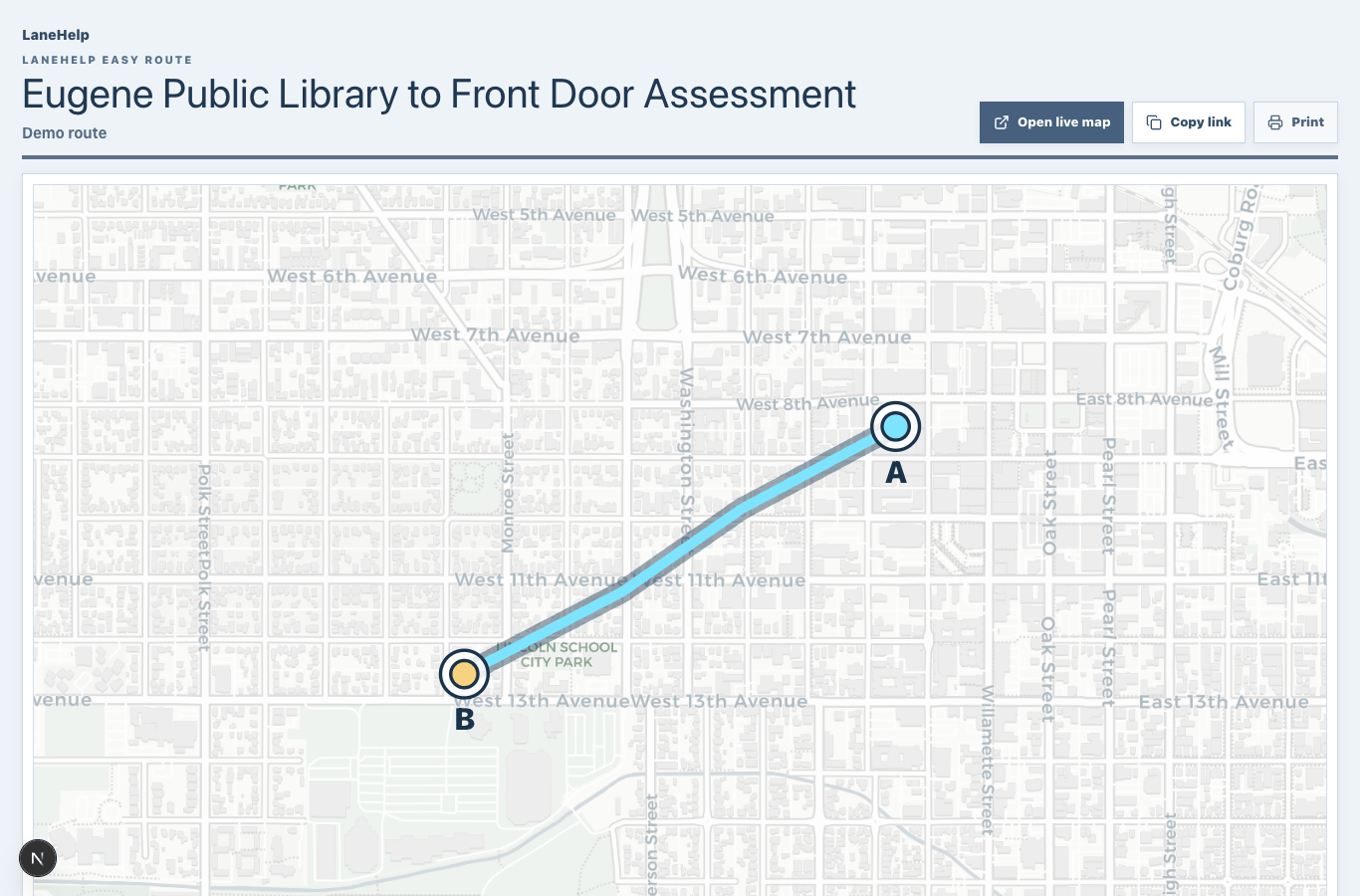 LaneHelp Easy Route desktop screenshot