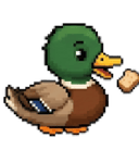 Paddle the duck holding bread